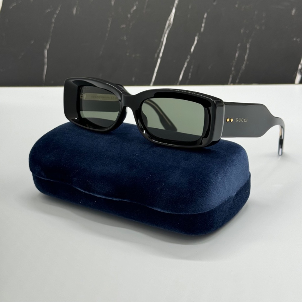 NEW GG1528S 001 GUCCI BLACK GREY SQUARE WOMEN GUCCI SUNGLASSES - Picture 3 of 14